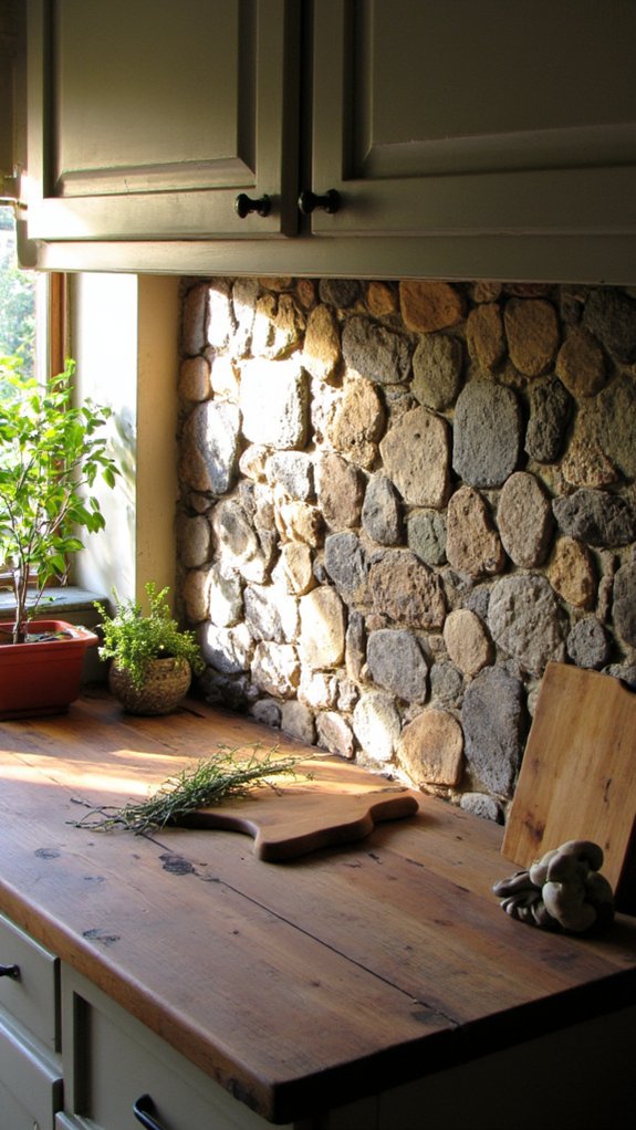 rustic stone kitchen backsplashes