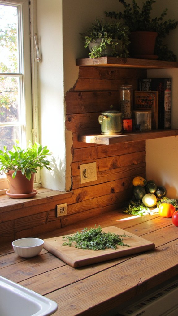 rustic wood kitchen accents