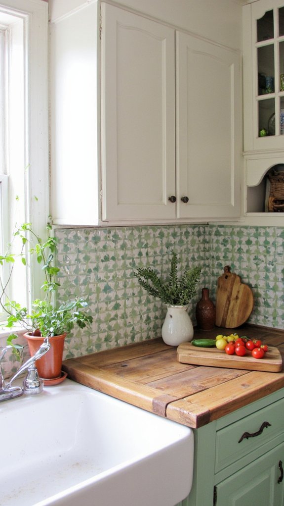 sage green mosaic tiles