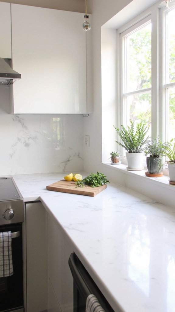 sleek modern corian backsplashes