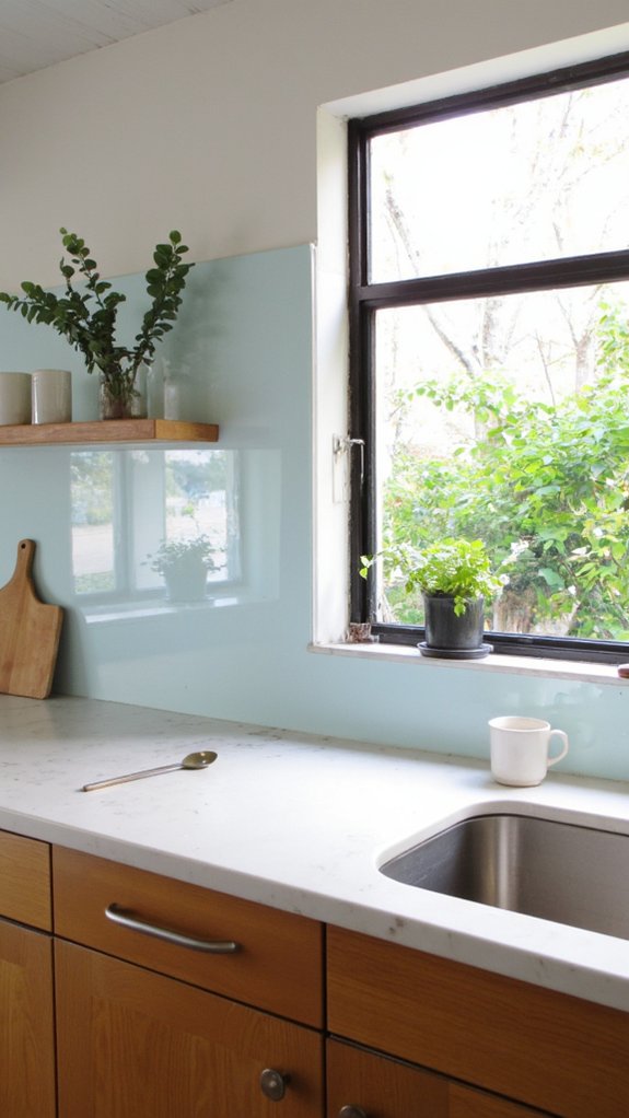 sleek modern glass backsplashes