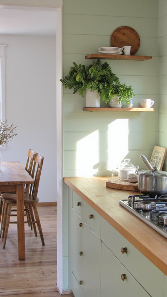 sleek sage green panels