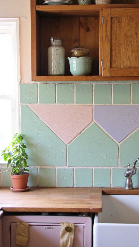 soft pastel kitchen backsplashes