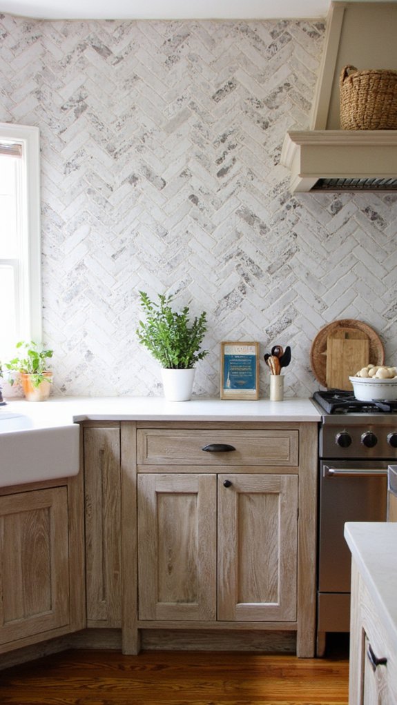 sophisticated herringbone tile design