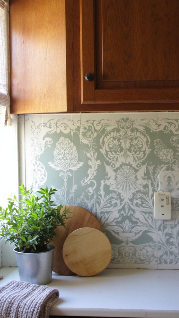 stenciled designs for backsplash