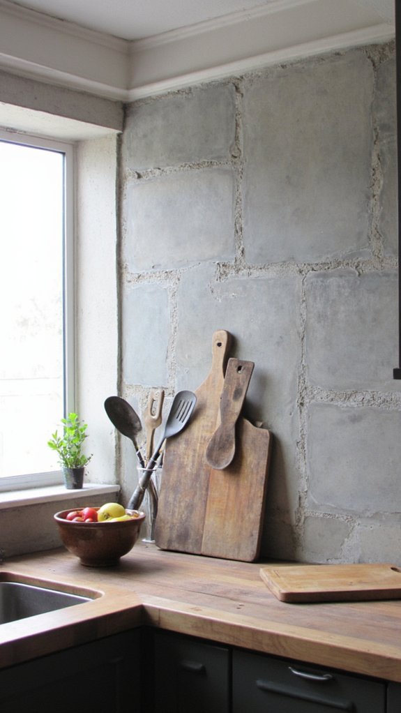 stylish affordable concrete backsplashes
