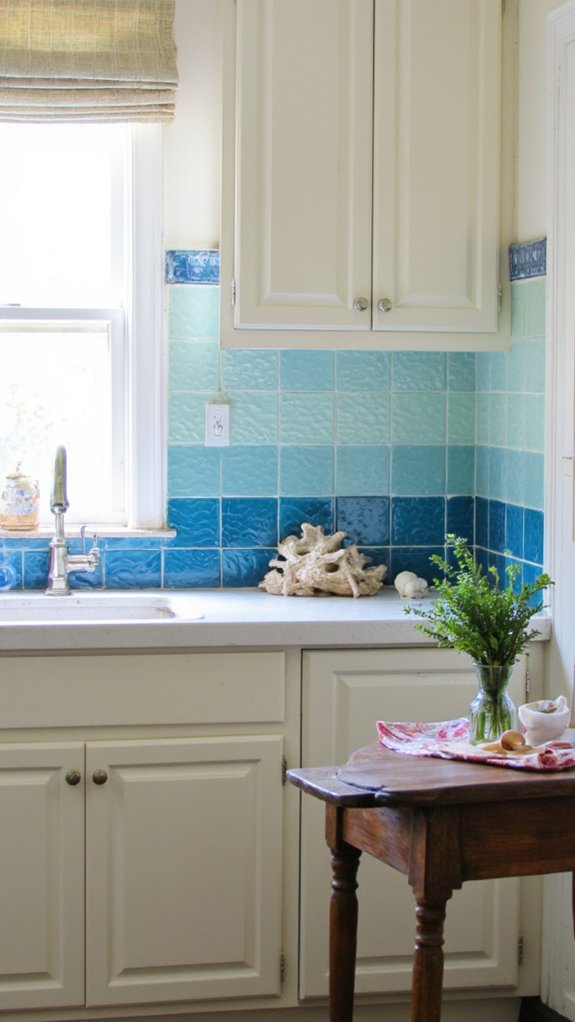 stylish coastal kitchen tiles
