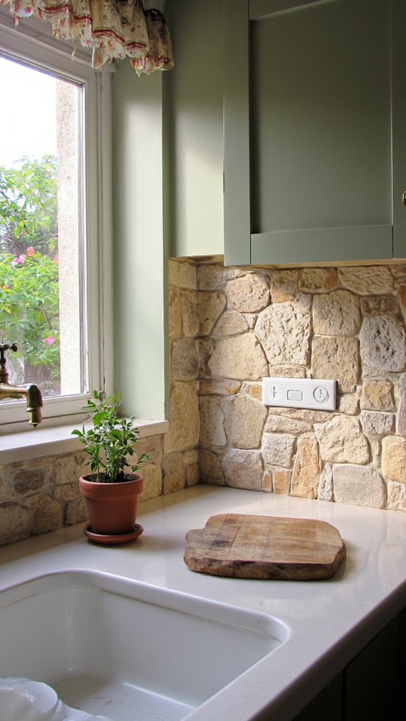 stylish durable stone backsplash