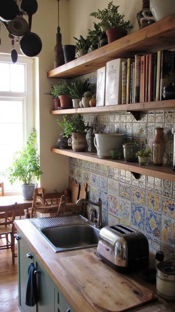 stylish functional storage backsplashes