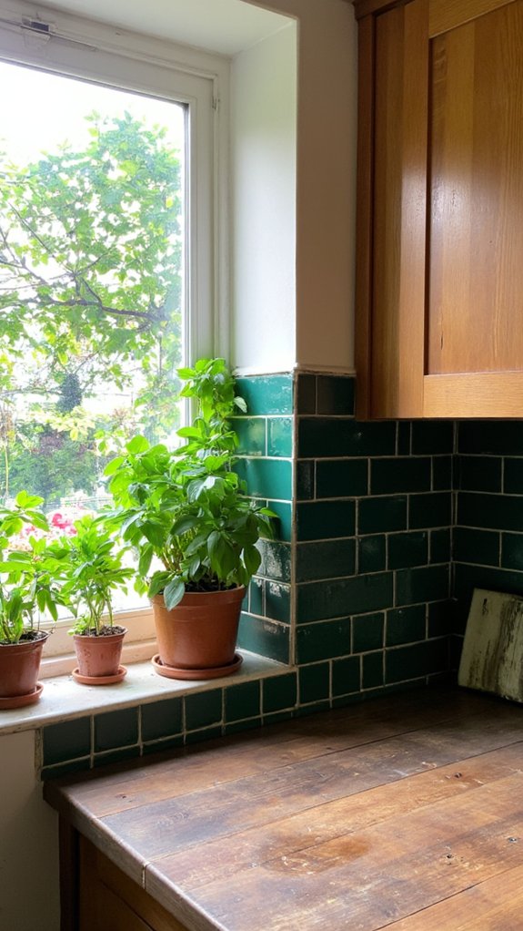 stylish green subway tiles