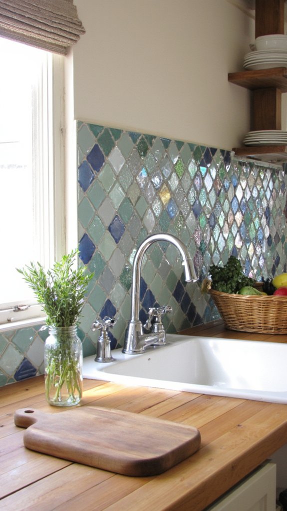 stylish light reflecting glass tiles