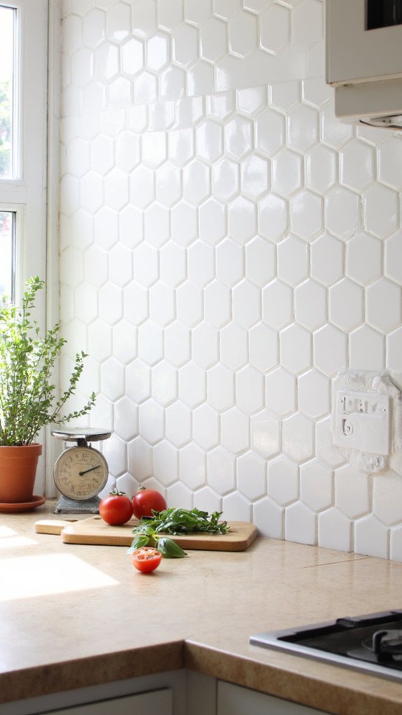 stylish minimalist hexagonal tiles