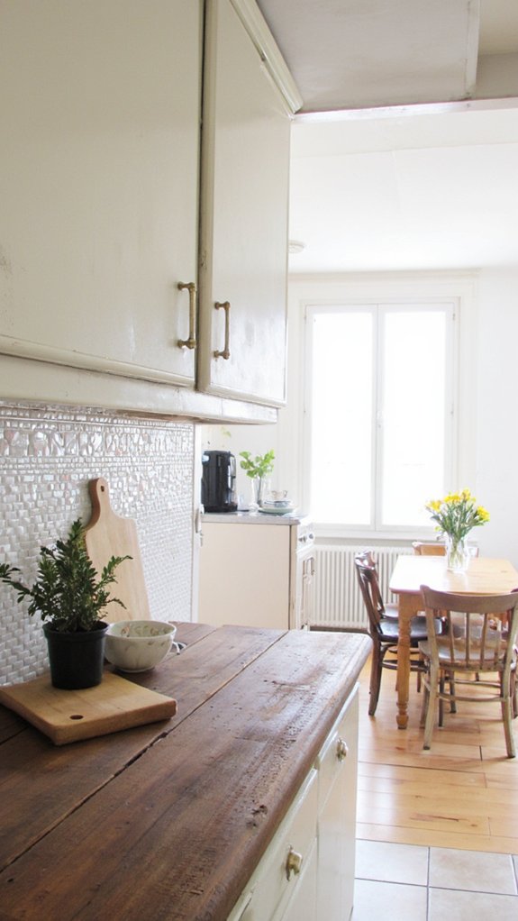 stylish white mosaic tiles