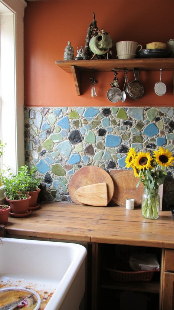 sustainable recycled kitchen backsplash