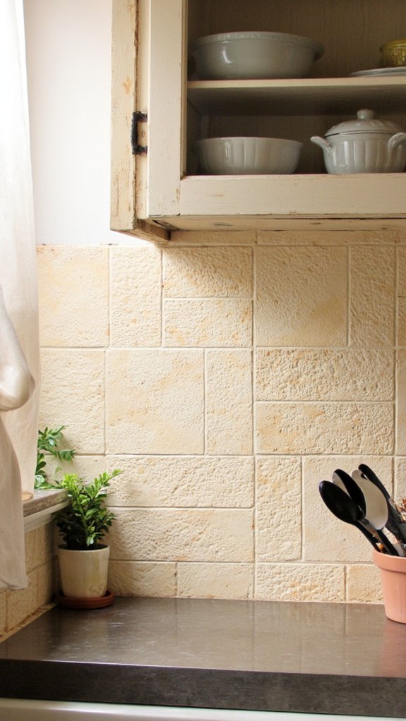 textured beige tiles elevate aesthetics