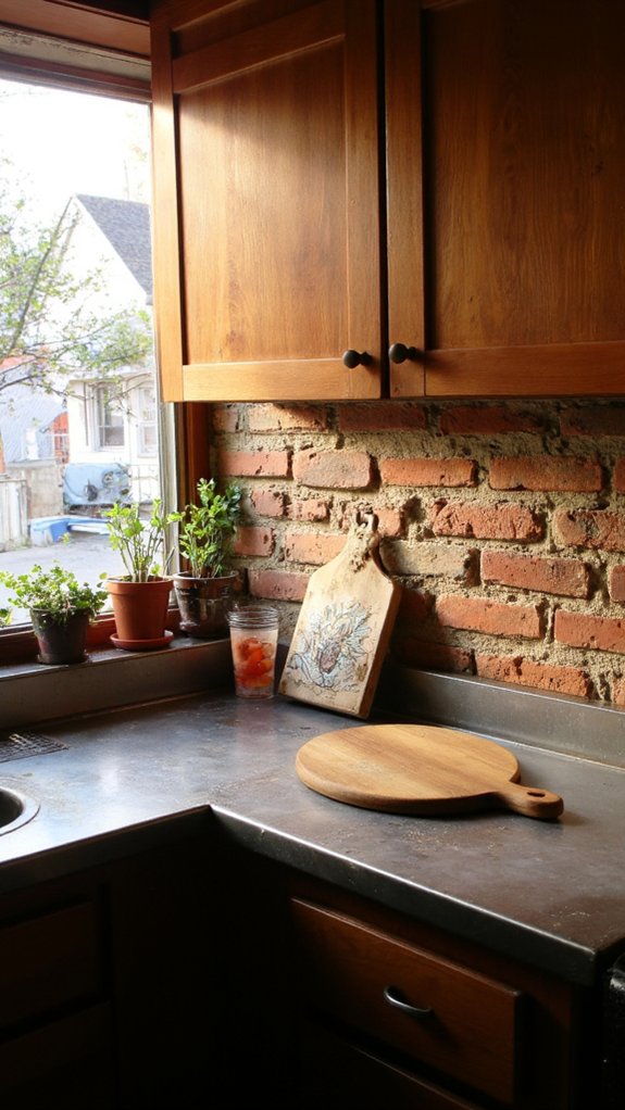 textured brick enhances kitchens
