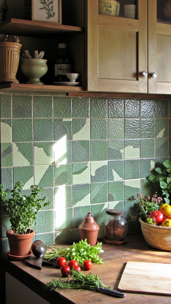textured green tile transformation