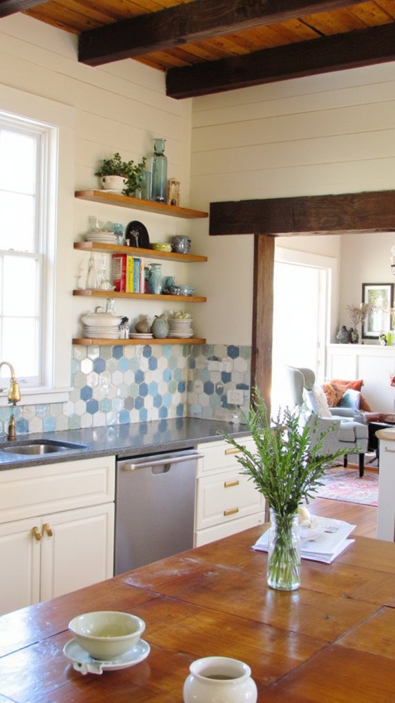 trendy hexagonal backsplash tiles