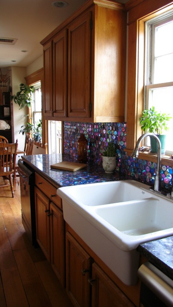 unique mosaic cd backsplash