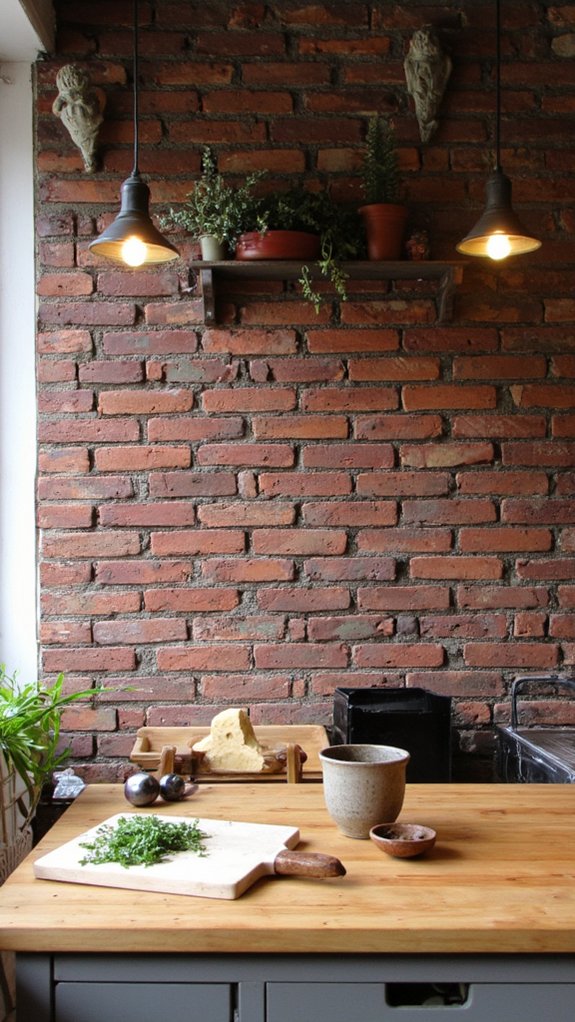 urban chic brick backsplash