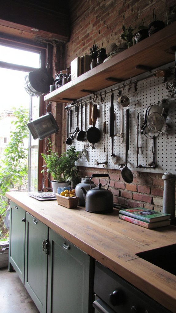 versatile pegboard kitchen organization