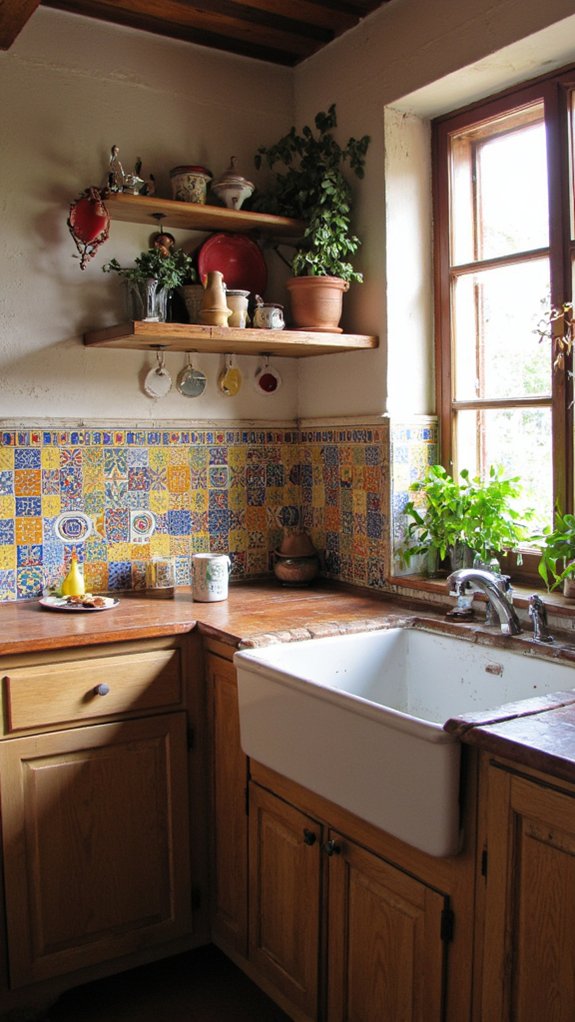 vibrant artistic backsplash tiles