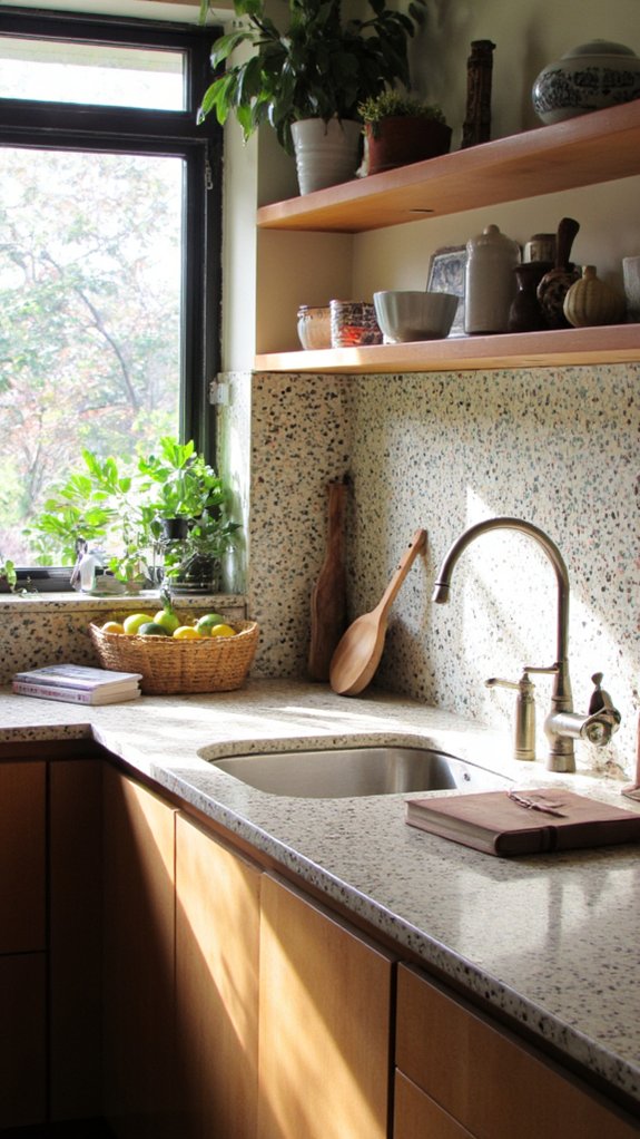 vibrant durable terrazzo backsplashes