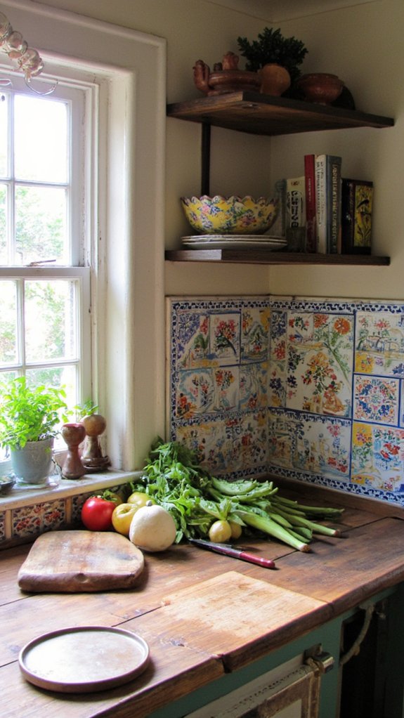 vibrant hand painted tile charm