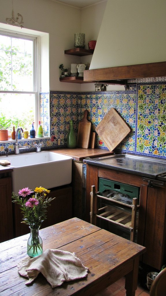 vibrant kitchen mosaic designs