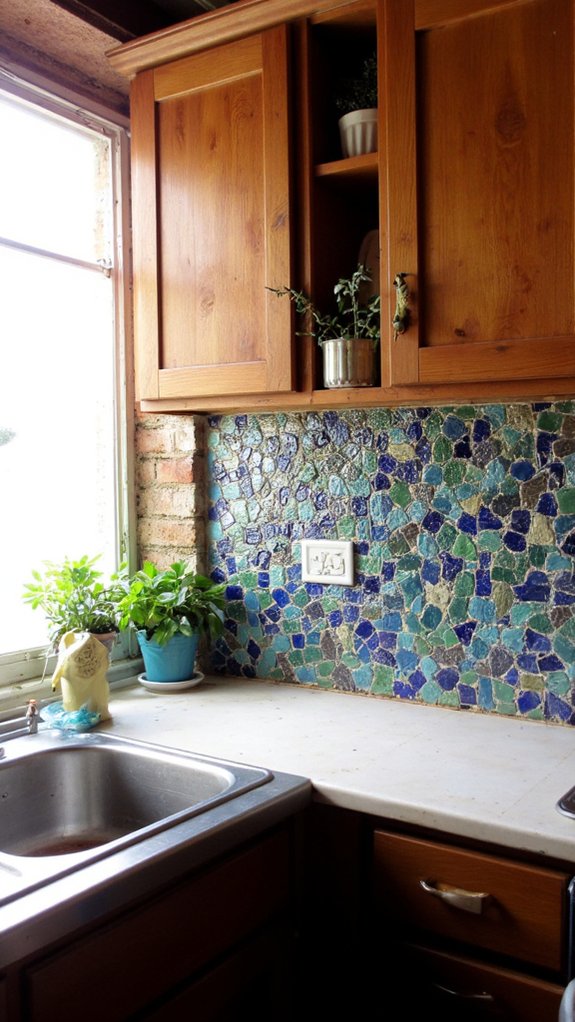vibrant mosaic kitchen backsplashes