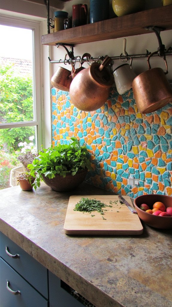 vibrant mosaic sleek concrete