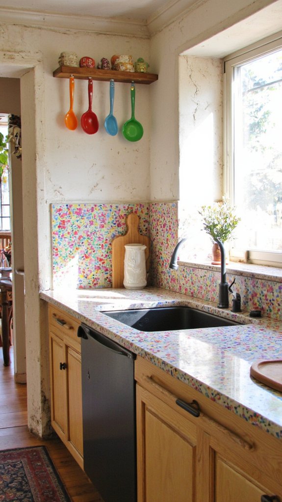 vibrant terrazzo kitchen design