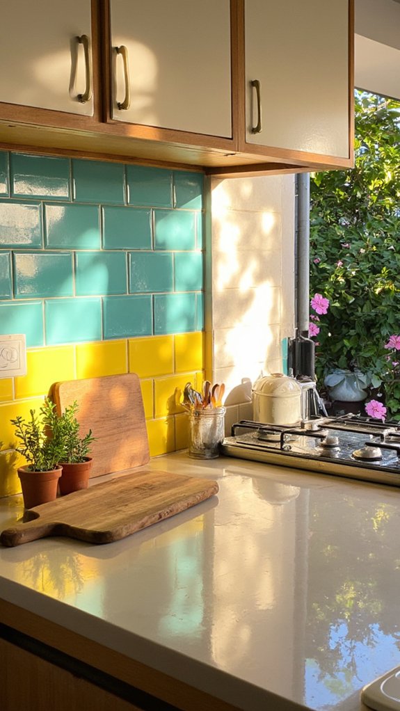 vibrant tiles add personality