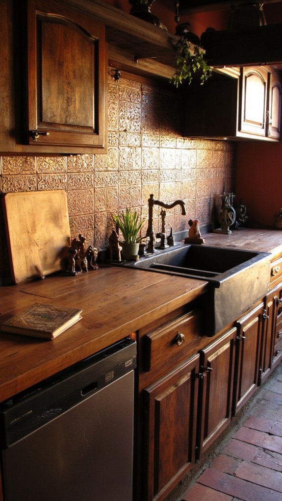 vintage copper backsplash elegance