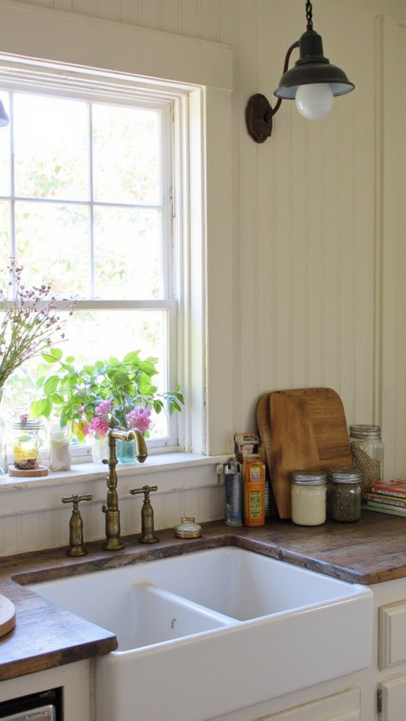 vintage fixtures and beadboard