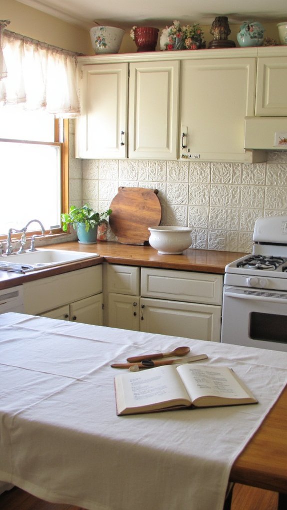 vintage white tin tiles