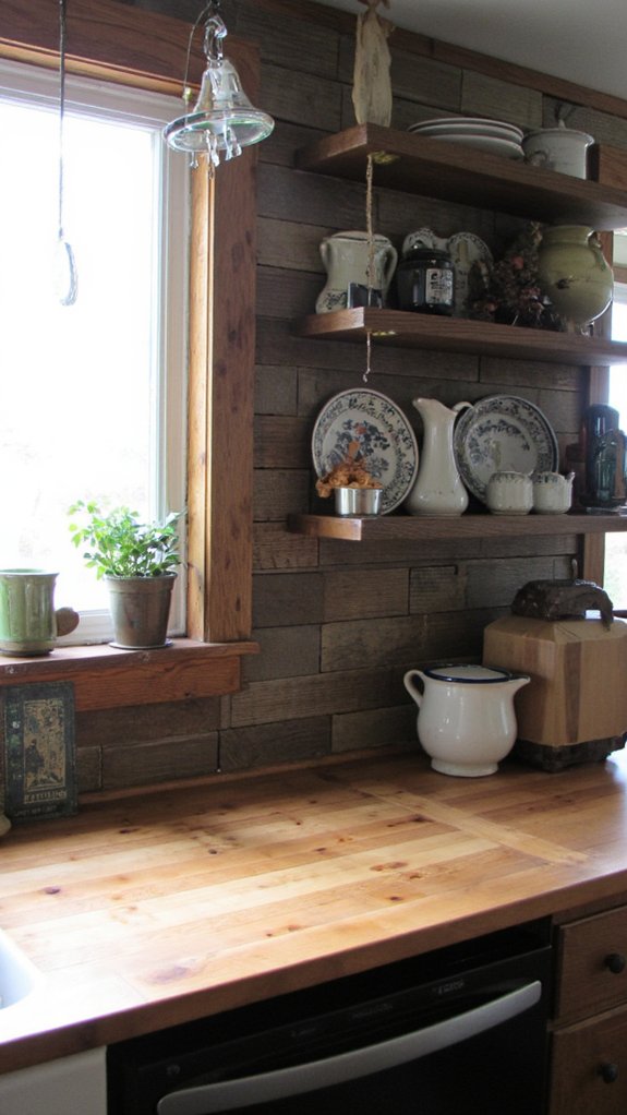 warm textured budget friendly backsplash