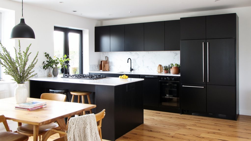black scandinavian kitchen elegance