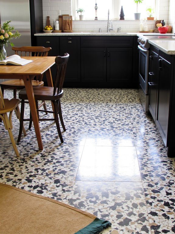 bold artistic kitchen flooring