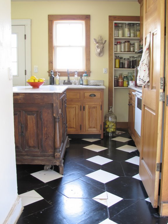 bold black and white flooring