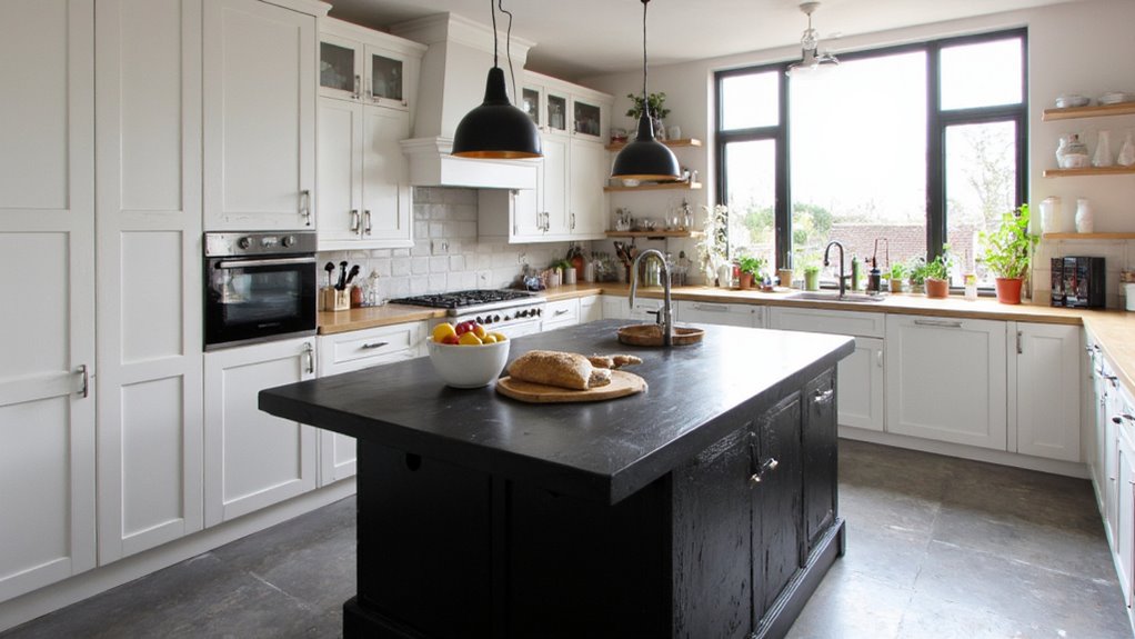 bold black kitchen islands