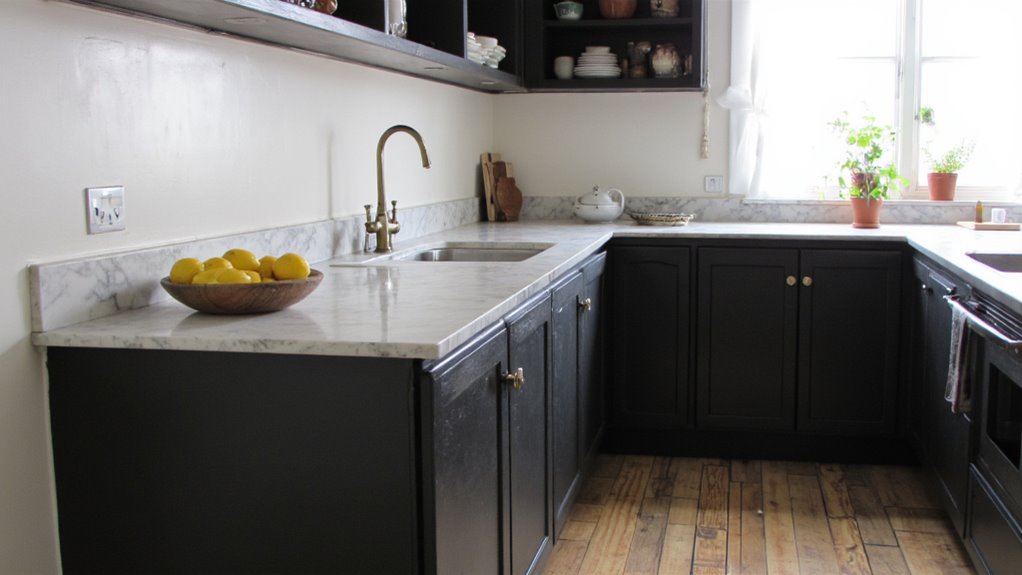 bold deep charcoal cabinets