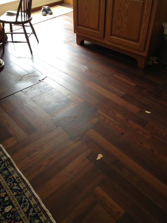 bold herringbone wood flooring