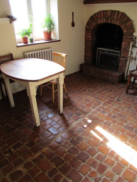 brick accents enhance kitchen cohesion