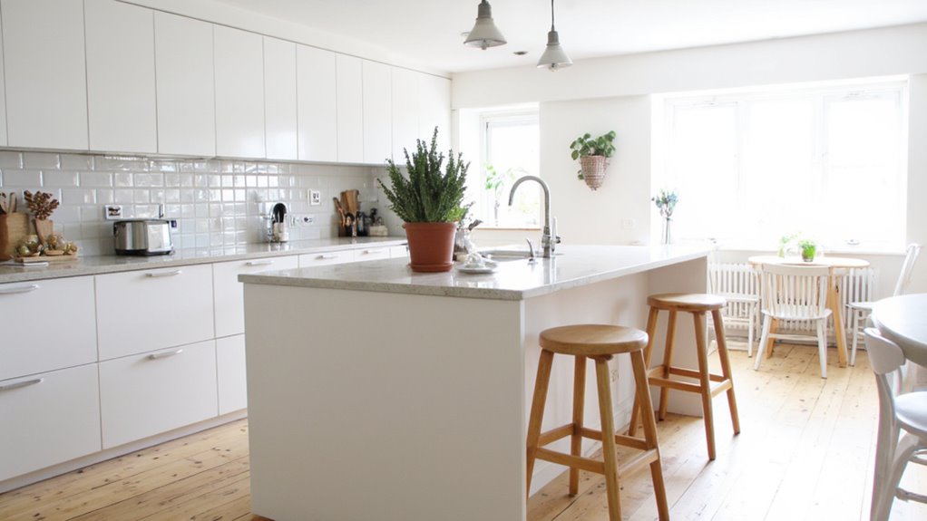 bright minimalist kitchen islands