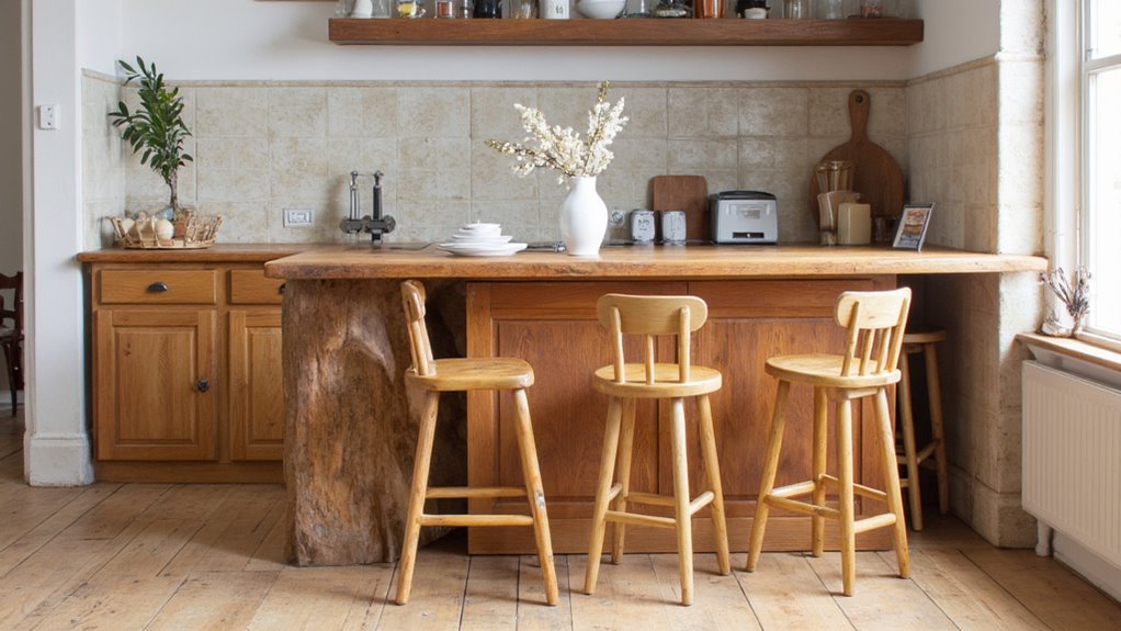 casual wooden barstool dining