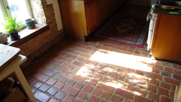 charming brick kitchen flooring