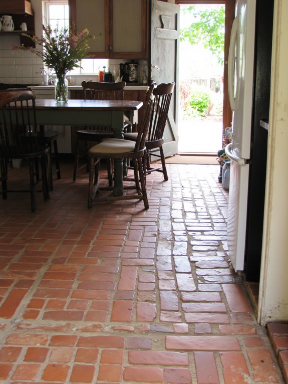 charming durable brick flooring