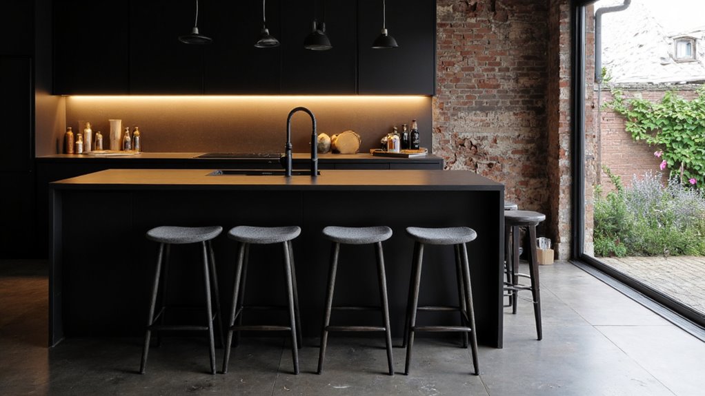 chic minimalist breakfast stools