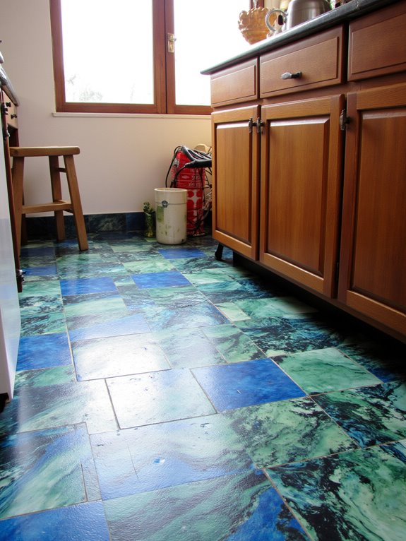 colorful marble kitchen accents